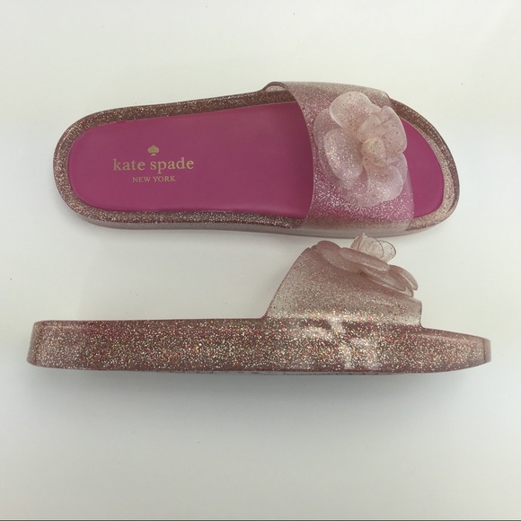 Kate Spade Glittery Jelly Flip Flop Pink Size 8B - Picture 3 of 8
